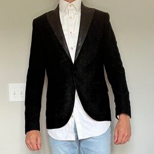 (ASOS) Bolongaro Trevor glitter satin lapel blazer 38R